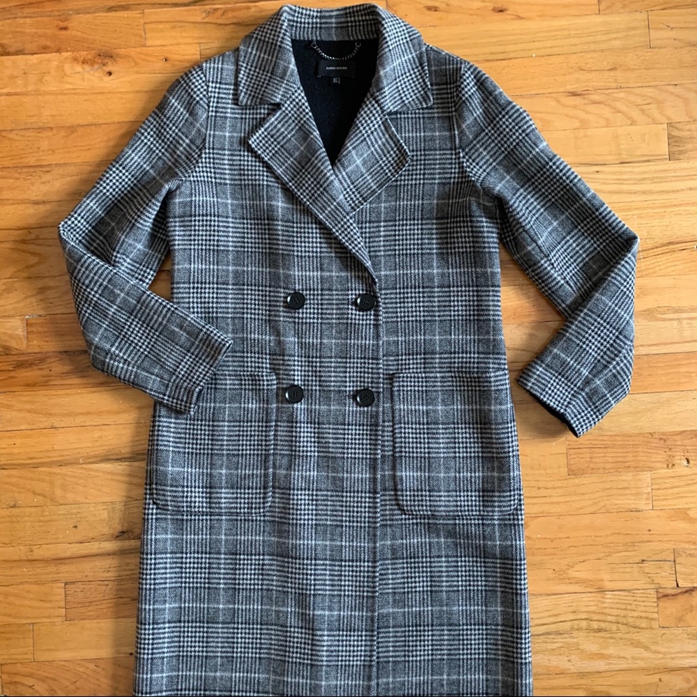 Karen Millen Double Face Check Coat 8